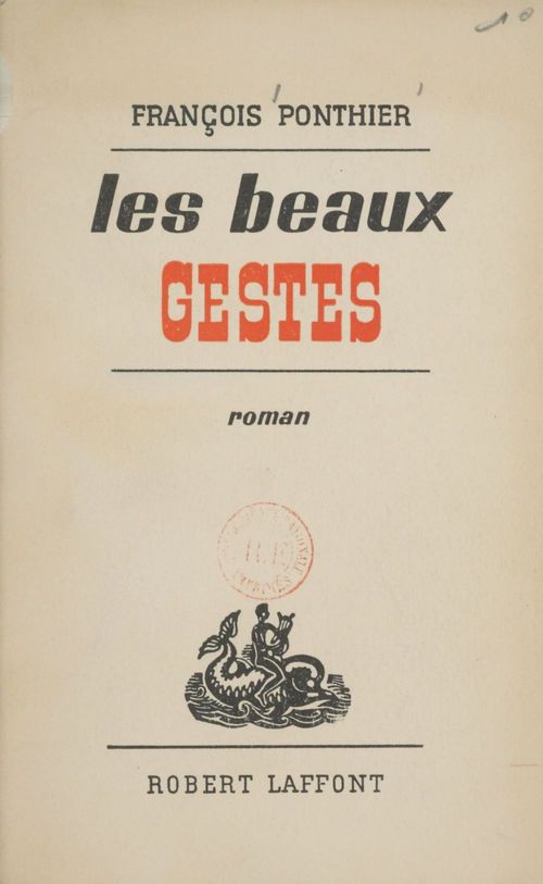ebook cover of Les beaux gestes, by Francois Ponthier