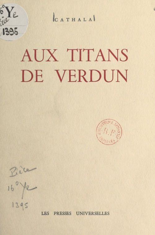Couverture ebook de Aux titans de Verdun, de Francois Cathala