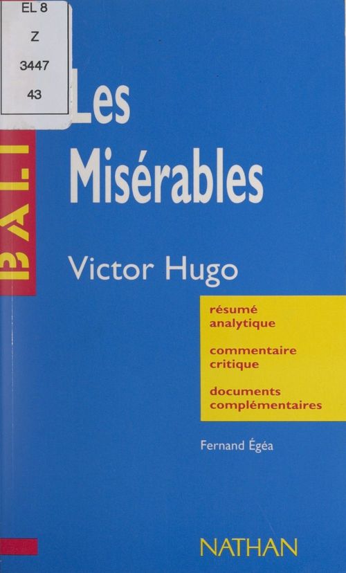 Couverture ebook de Les Misérables, de Fernand Egea
