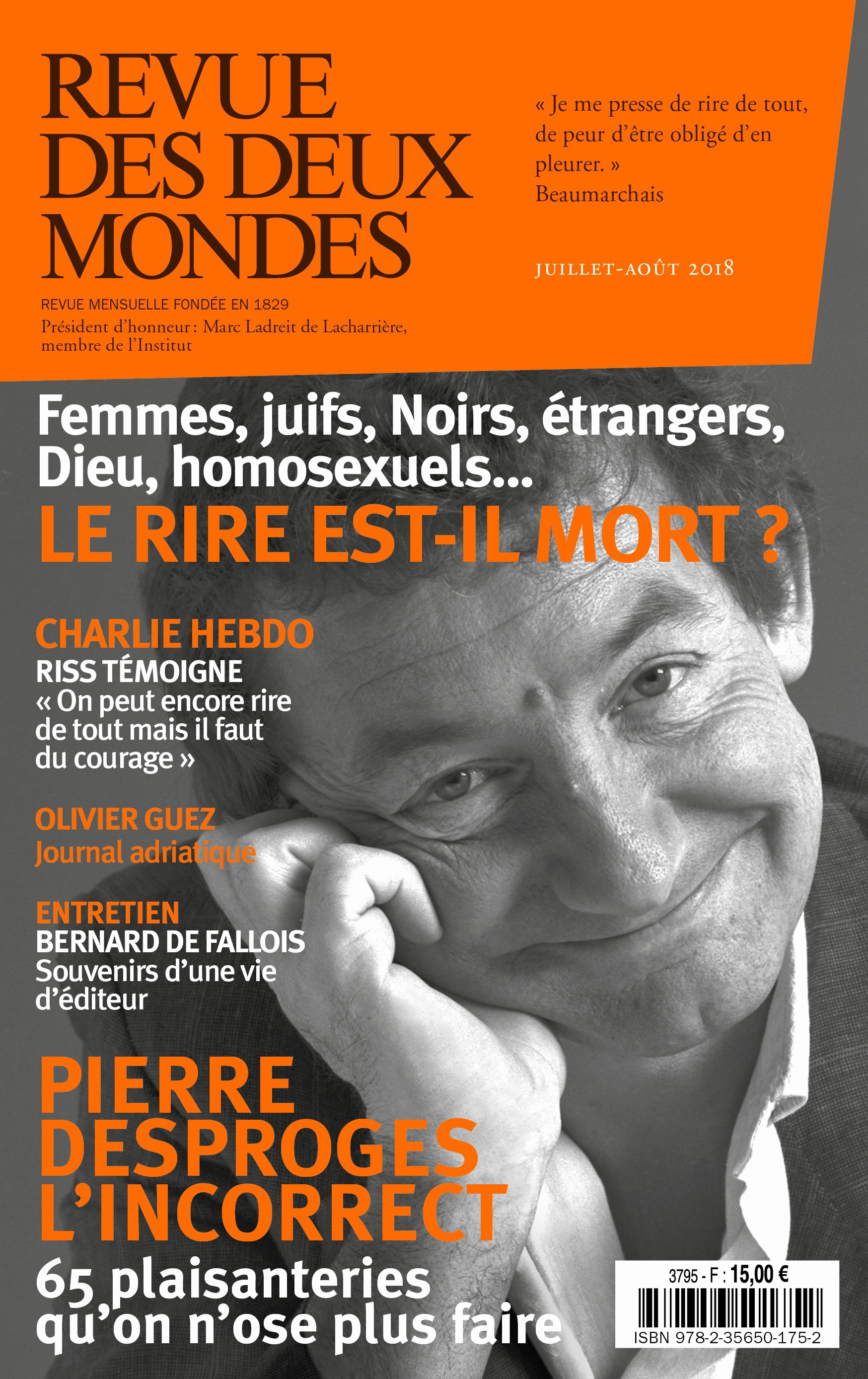 Couverture ebook de Revue des Deux Mondes juillet août 2018, de Revue Des Deux Mondes