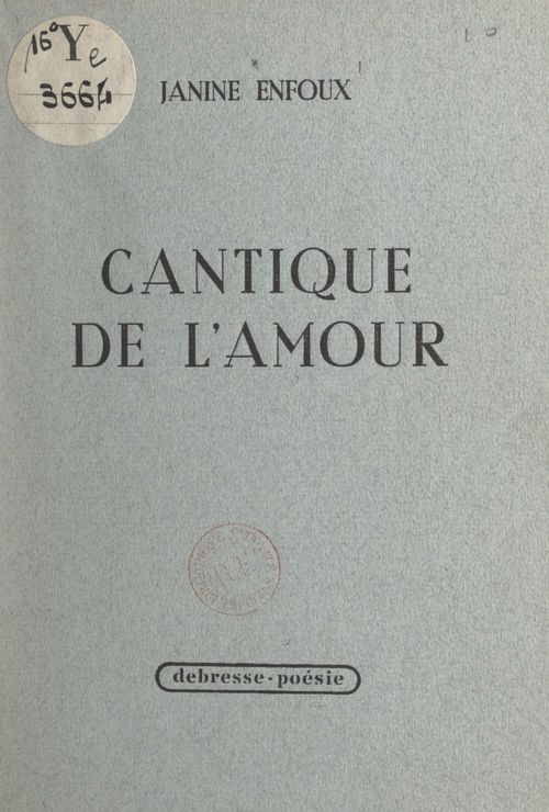 Couverture ebook de Cantique de l'amour, de Janine Enfoux