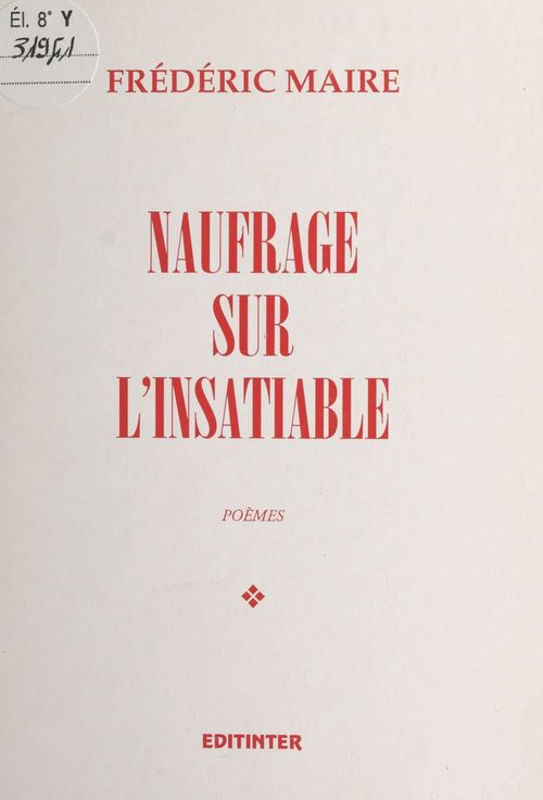 Couverture ebook de Naufrage sur l'insatiable, de Frederic Maire