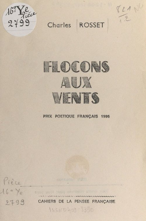 Couverture ebook de Flocons aux vents, de Charles Rosset