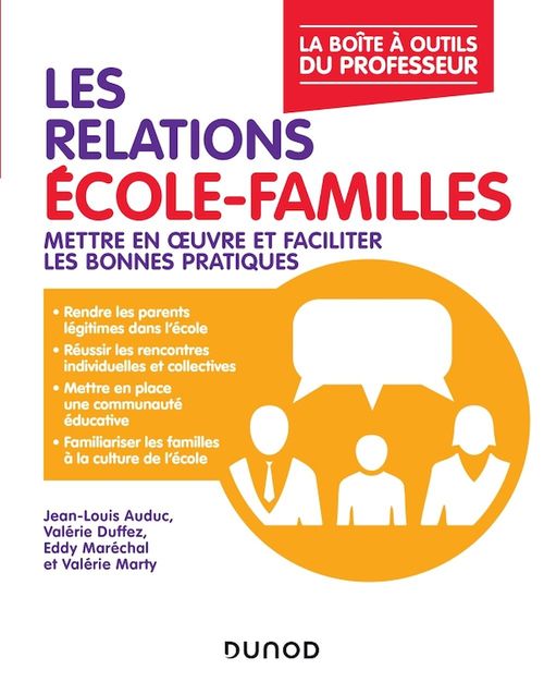 Couverture ebook de Les relations école-familles, de Jean-Louis Auduc, Valérie Duffez, Eddy Marechal, Valérie Marty