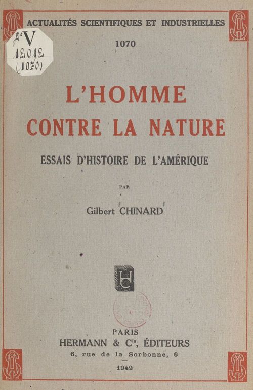 Couverture ebook de L'homme contre la nature, de Gilbert Chinard