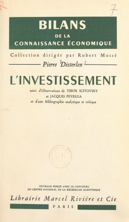 Couverture ebook de L'investissement, de Pierre Dieterlen