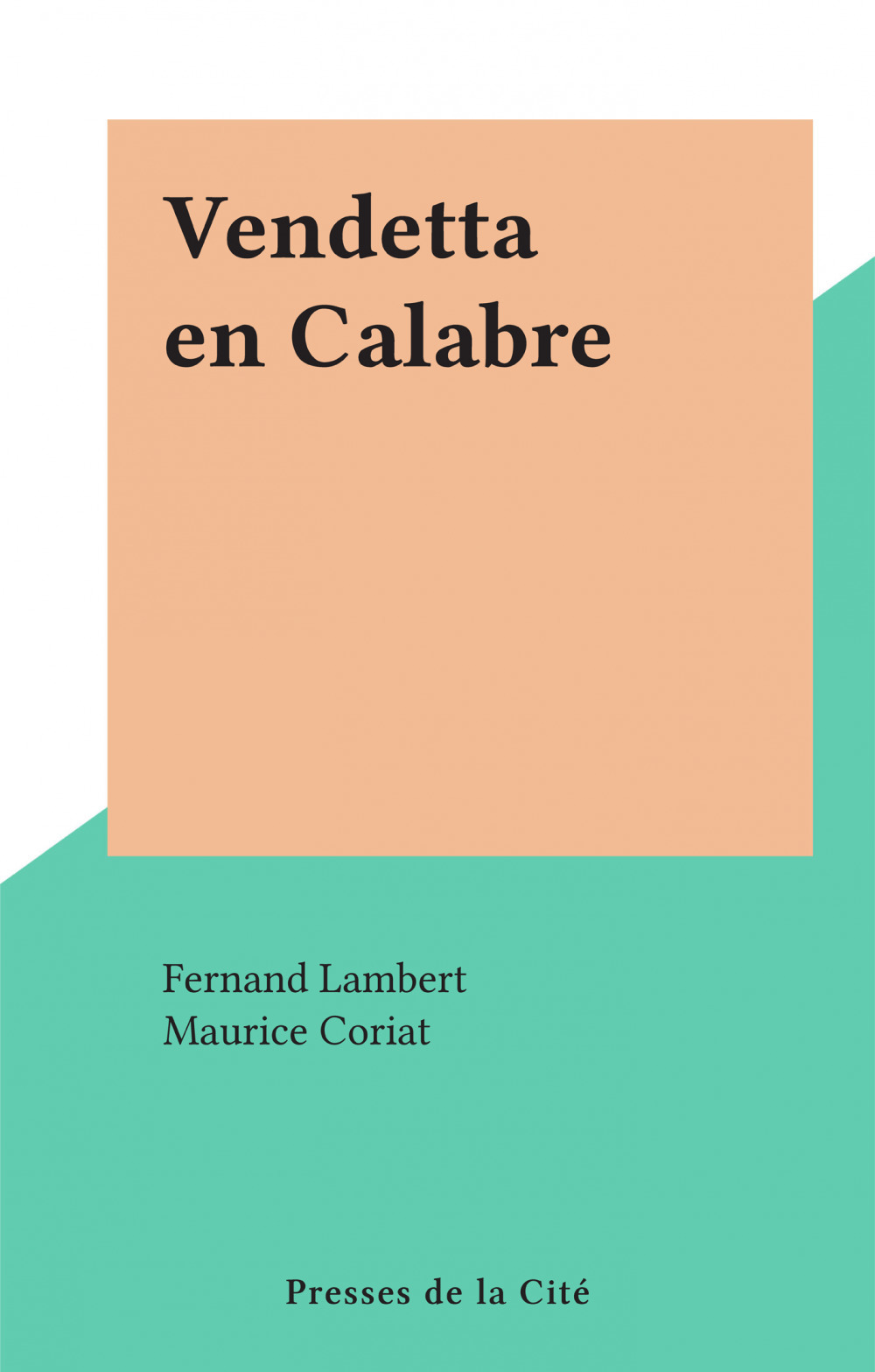 Couverture ebook de Vendetta en Calabre, de Fernand Lambert