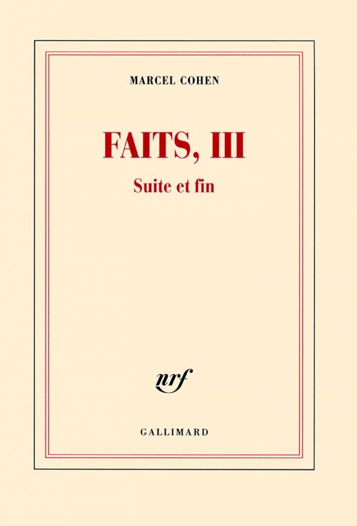 ebook cover of Faits, III. Suite et fin, by Marcel Cohen