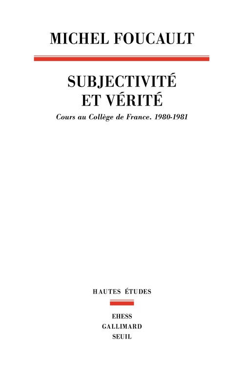 Couverture ebook de Subjectivité et vérité, de Michel Foucault