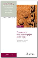 Couverture ebook de Permanence de la poésie épique au XXe siècle, de Juliette Vion-Dury