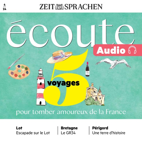 Couverture audiobook de Französisch lernen Audio - 5 Reisen, um sich in Frankreich zu verlieben, de Jean-Paul Dumas-Grillet