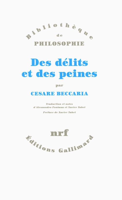 ebook cover of Des délits et des peines, by Césare Beccaria