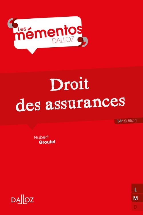 Couverture ebook de Droit des assurances. 14e éd., de Hubert Groutel