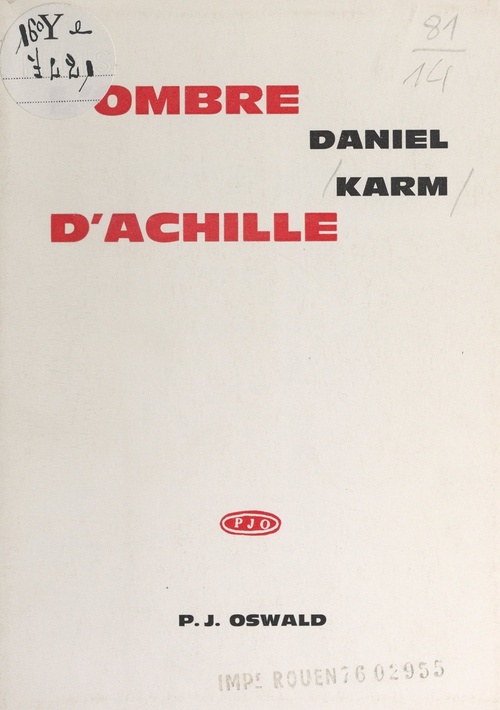 ebook cover of L'ombre d'Achille, by Daniel Karm