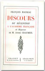 ebook cover of Discours de réception à l'Académie française, by François Mauriac