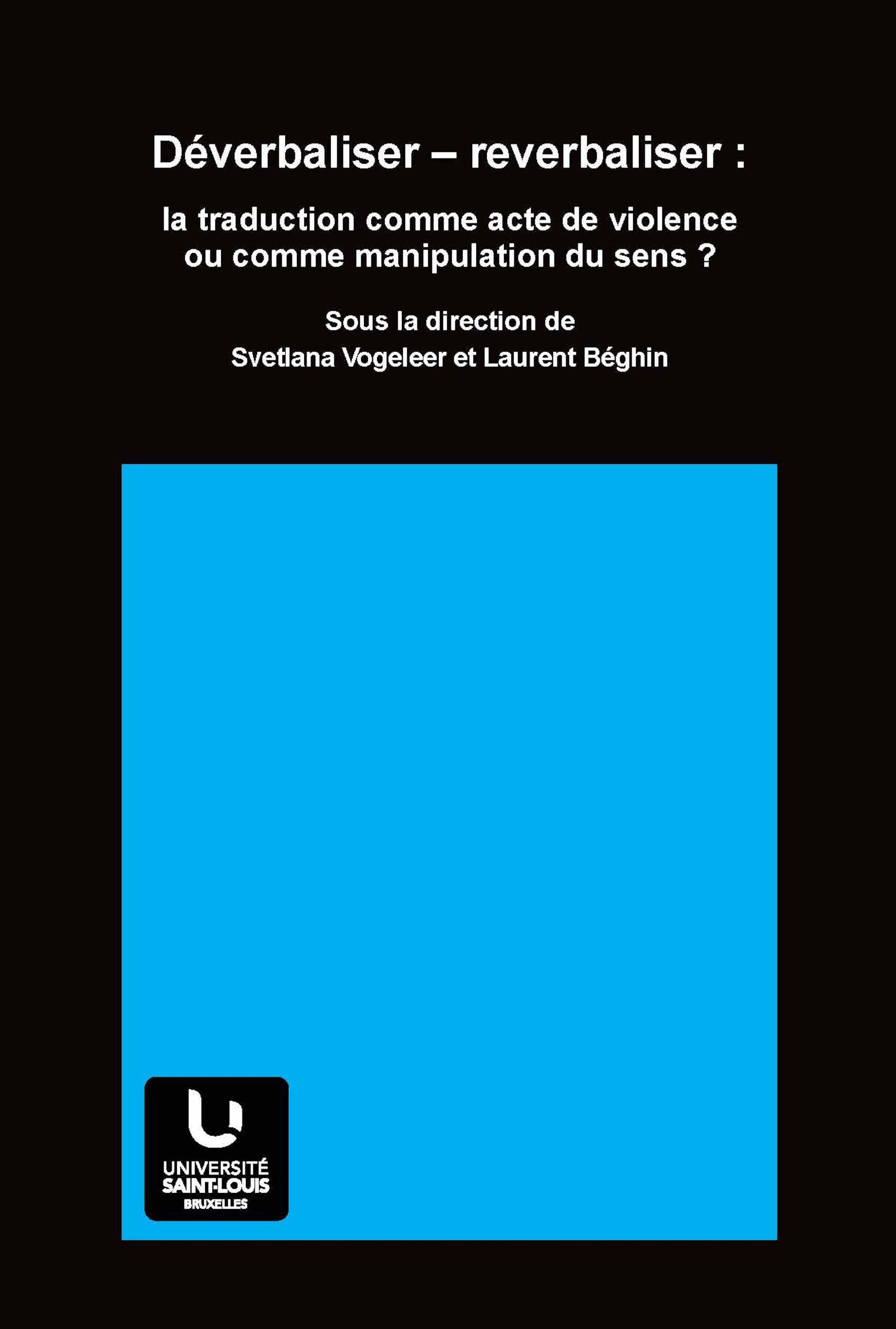 ebook cover of Déverbaliser - reverbaliser, by