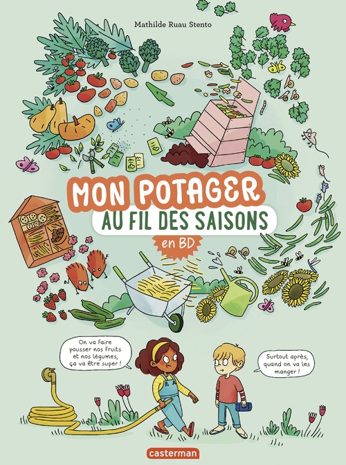 Couverture ebook de Mon potager au fil des saisons en BD, de Mathilde Stento