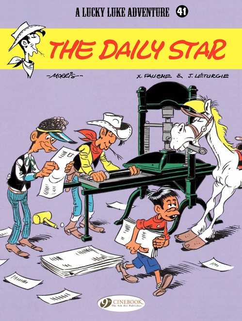 Couverture ebook de Lucky Luke - Volume 41 - The Daily Star, de Jean Léturgie, Xavier Fauche, Morris