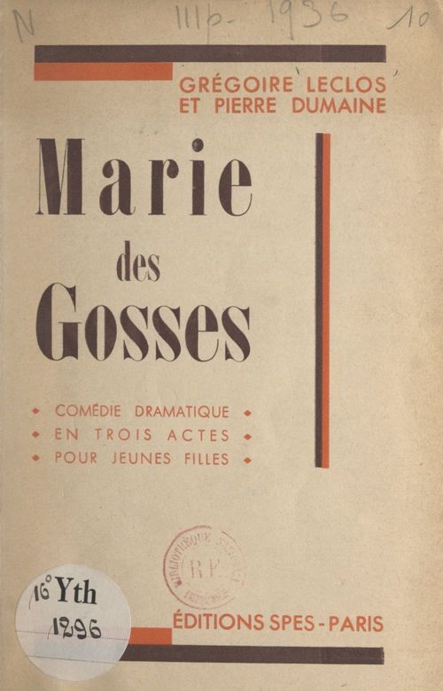 ebook cover of Marie des Gosses, by Gregoire Leclos, Pierre Dumaine