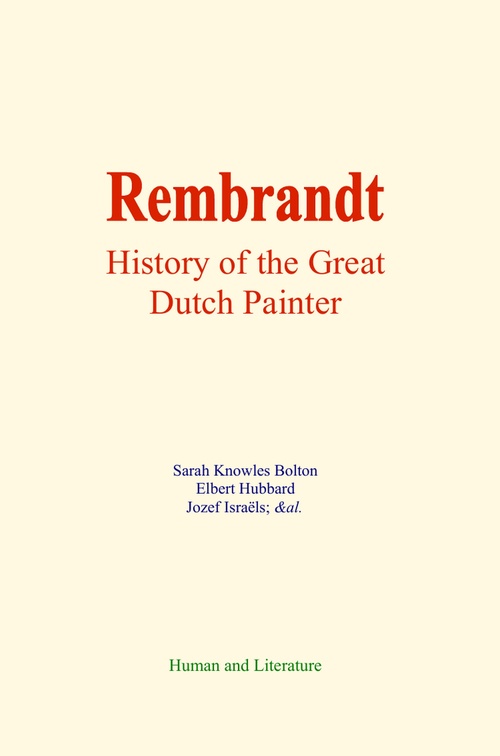 ebook cover of Rembrandt, by Sarah Knowles Bolton, Elbert Hubbard, Jozef Israels