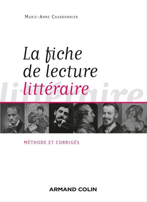 ebook cover of La fiche de lecture littéraire, by Marie-Anne Charbonnier