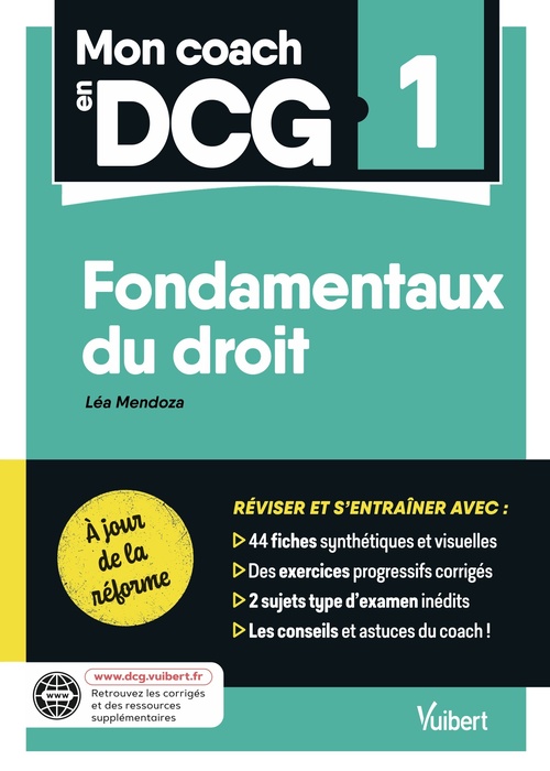 ebook cover of Mon coach en DCG 1 : Fondamentaux du droit, by Léa Mendoza