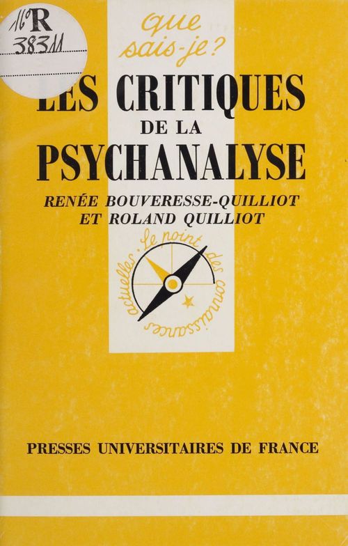 ebook cover of Les Critiques de la psychanalyse, by Renee Bouveresse-Quilliot, Roland Quilliot