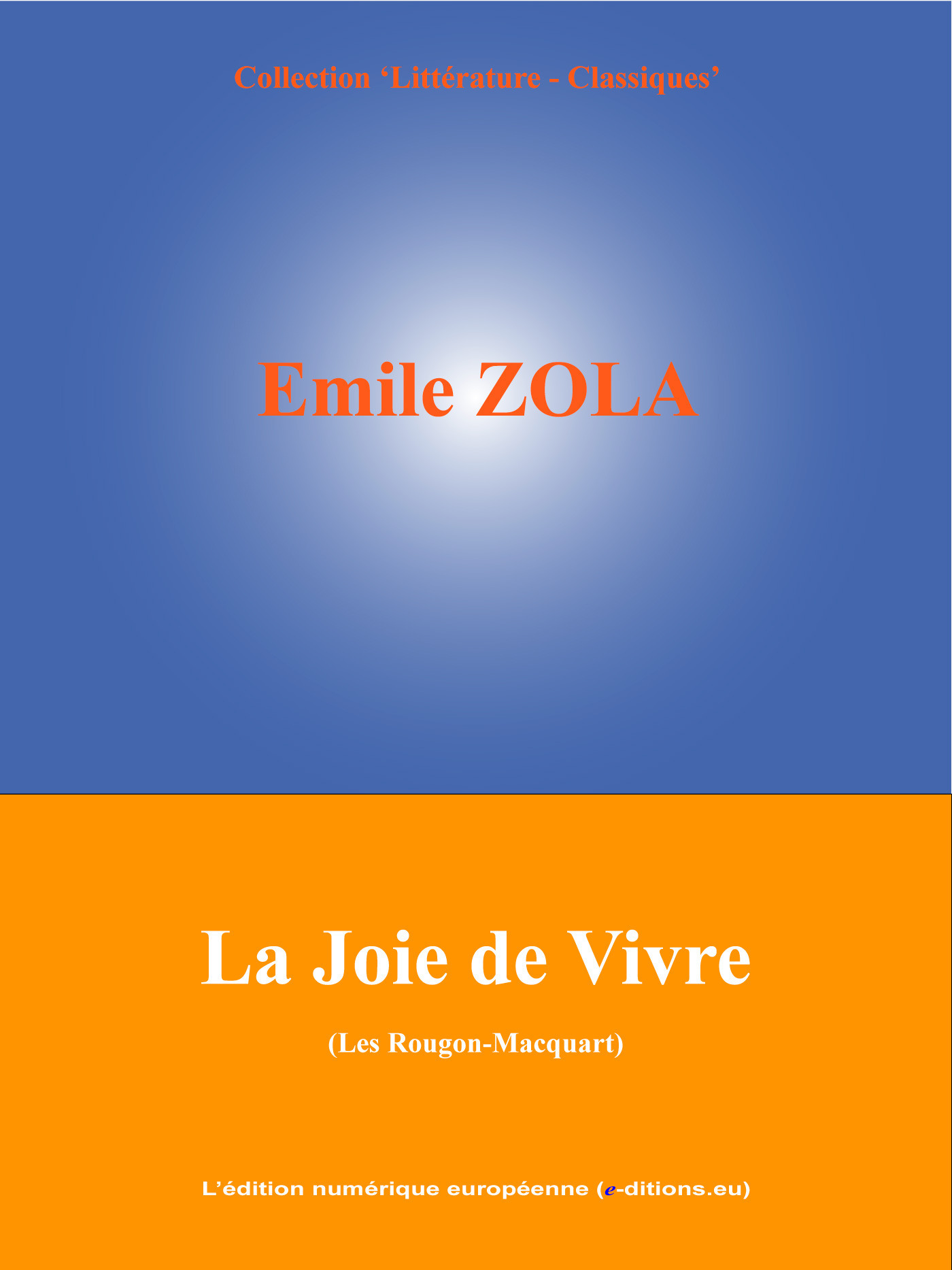 ebook cover of La Joie de Vivre, by Emile Zola