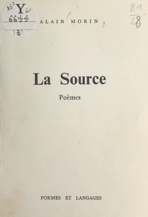 Couverture ebook de La source, de Alain Morin