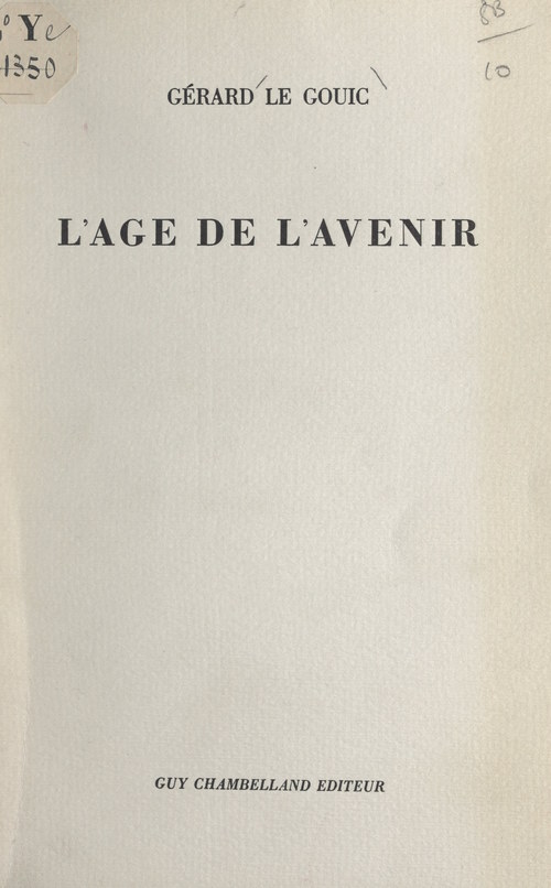 ebook cover of L'âge de l'avenir, by Gerard Le Gouic