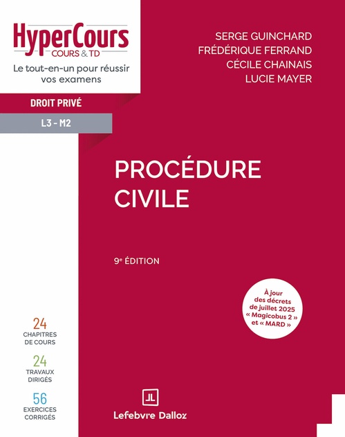 Couverture ebook de Procédure civile 9ed, de Cécile Chainais, Serge Guinchard, Frédérique Ferrand, Lucie Mayer