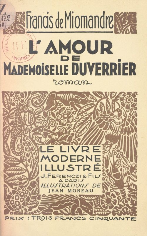 Couverture ebook de L'amour de Mademoiselle Duverrier, de Francis De Miomandre
