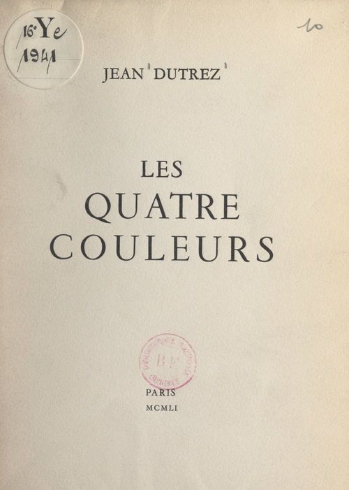 Couverture ebook de Les quatre couleurs, de Jean Dutrez