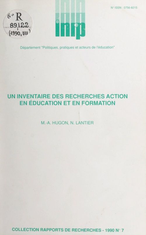 Couverture ebook de Un inventaire des recherches action en éducation et en formation, de Pratiques Et Act Departement Politiques, An Marie