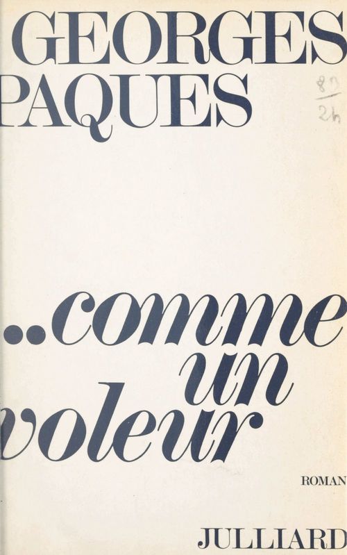 Couverture ebook de Comme un voleur, de Georges Paques