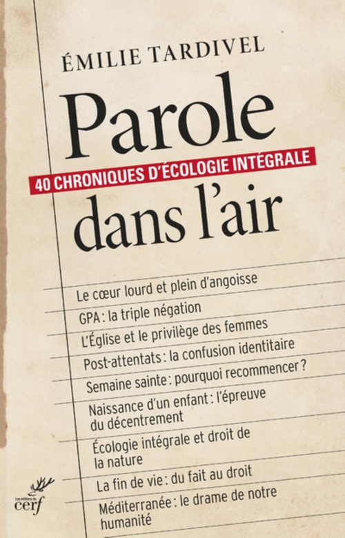 Couverture ebook de Paroles dans l'air, de Emilie Tardivel
