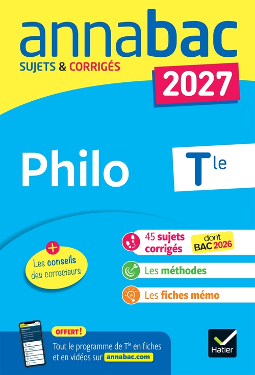 Couverture ebook de Annales du bac 2027 - Annabac Philo Tle générale, de Sabrina Cerqueira, Fabien Lamouche