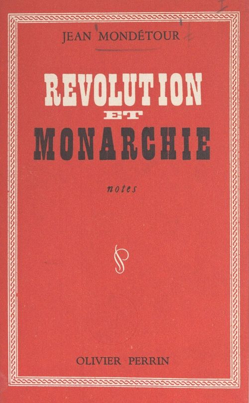Couverture ebook de Révolution et monarchie, de Jean Mondetour