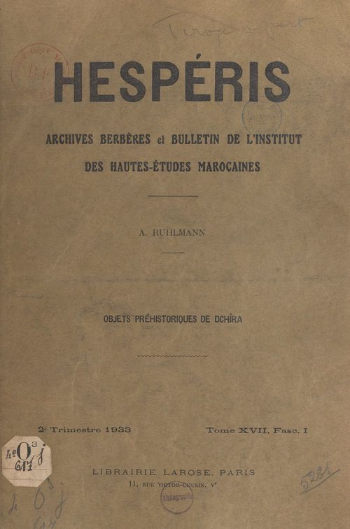 Couverture ebook de Objets préhistoriques de Dchîra, de Armand Ruhlmann