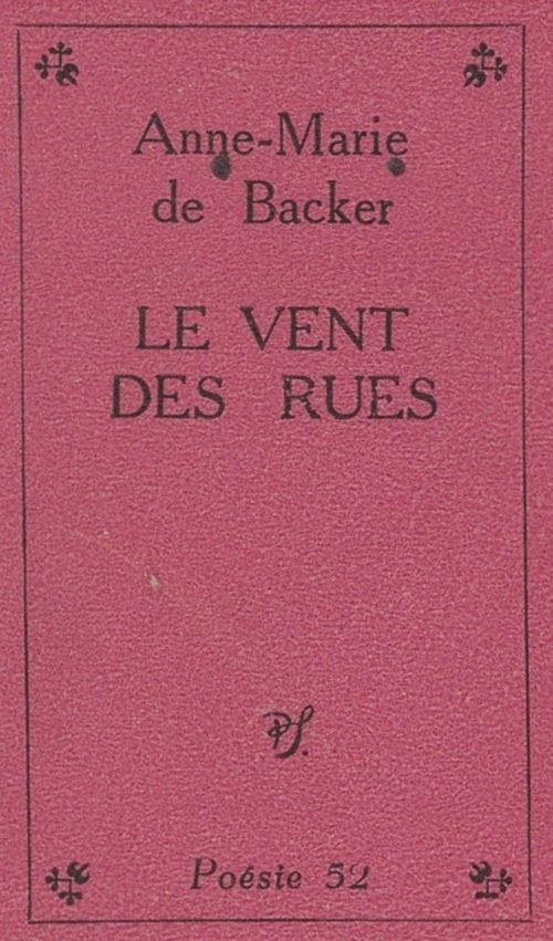 ebook cover of Le vent des rues, by Anne-Marie de Backer
