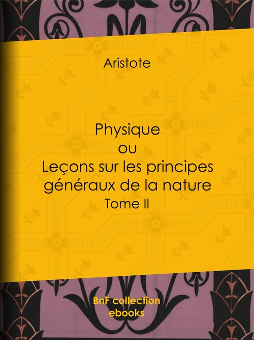 ebook cover of Physique, by Aristote