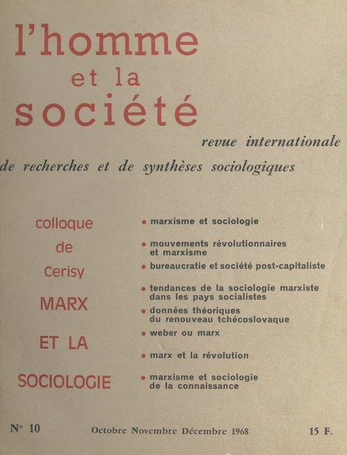 ebook cover of Marx et la sociologie, by T. H. Bottomore, V. L. Allen, Victor Fay