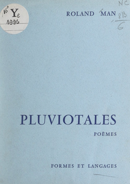 Couverture ebook de Pluviotales, de Roland Man