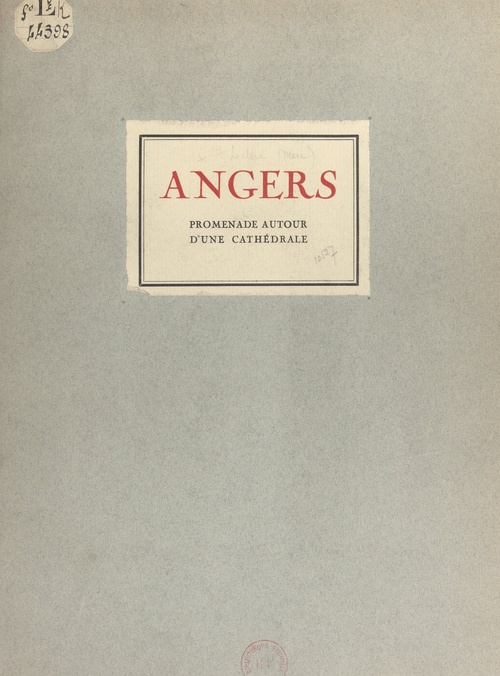 Couverture ebook de Angers, de Marc Leclerc