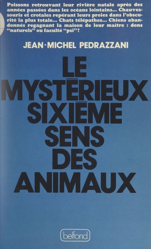 Couverture ebook de Le mystérieux sixième sens des animaux, de Jean-michel Pedrazzani