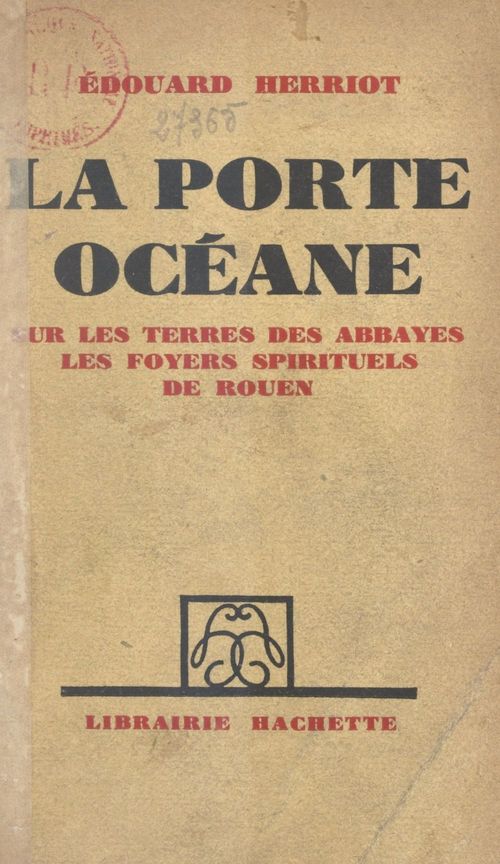 Couverture ebook de La porte océane, de Edouard Herriot