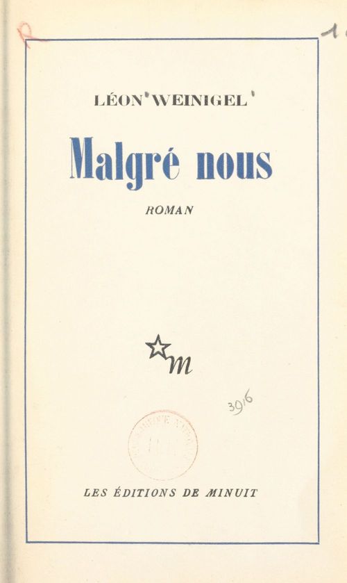 ebook cover of Malgré nous, by Leon Weinigel