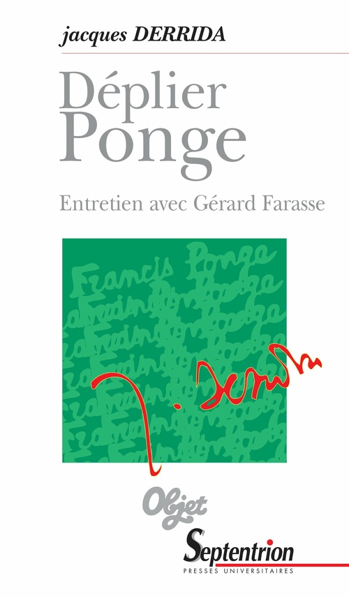 ebook cover of Déplier Ponge, by Jacques Derrida