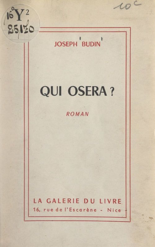 ebook cover of Qui osera ?, by Joseph Budin