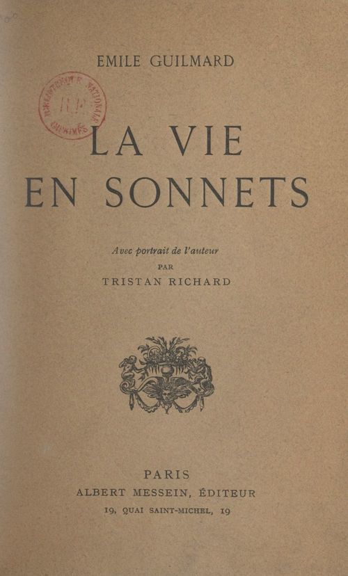 Couverture ebook de La vie en sonnets, de Emile Guilmard